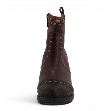 Mustang Women's Burgundy Floral Heeled Ankle Boots - M0162012