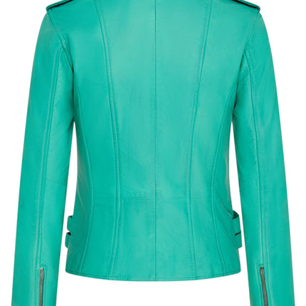 Womens Leather Brando Biker Jacket-Orlando