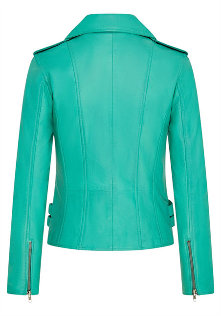 Womens Leather Brando Biker Jacket-Orlando