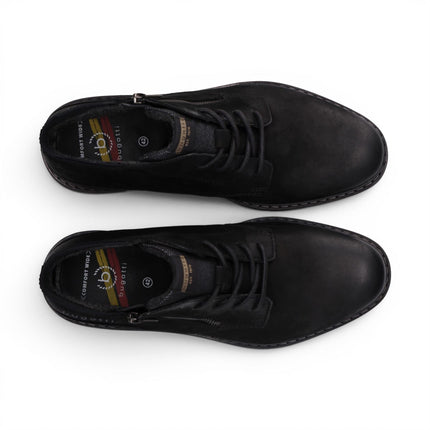 Bugatti Mens Black Leather Lace-up Chukka Ankle Boots - Rigalo Evo C30