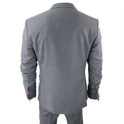 Men's Classic 3-Piece Plain Grey Suit