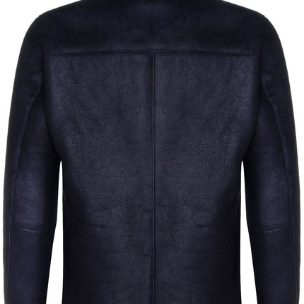 Mens Sheepskin Biker Bomber Jacket-Agboville