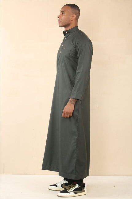 Men's Green Thobe Arab Saudi Emirati Islamic Clothing Jubba Robe