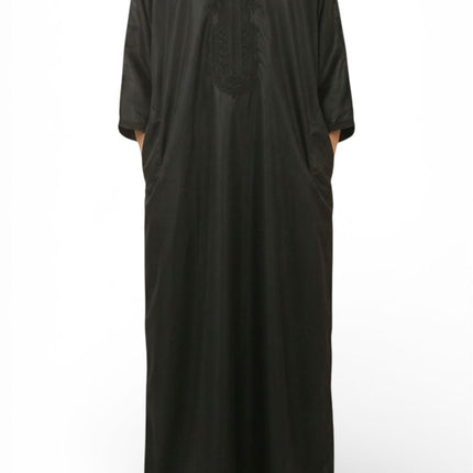 Kids Boys Black Moroccan Thobe Robe Djellaba Gandoura Eid Jubba- K-GG008