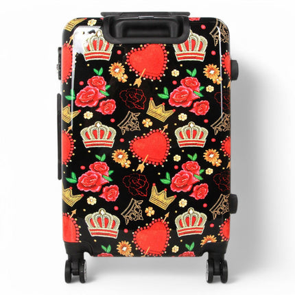 Strong Expandable Hard Shell Dual 4 Wheel Suitcase Set Print Luggage Cabin Travel Bag