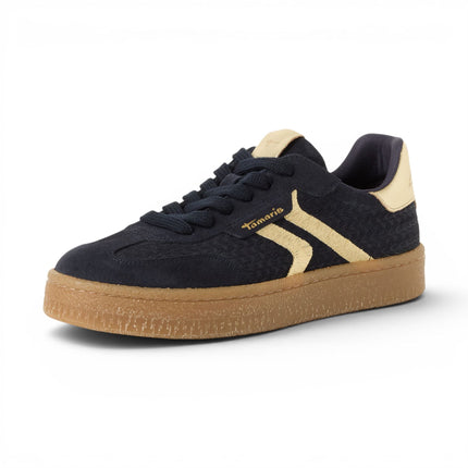 Tamaris Women's Navy Blue Leather Trainers Sneaker Shoes - 23723-44