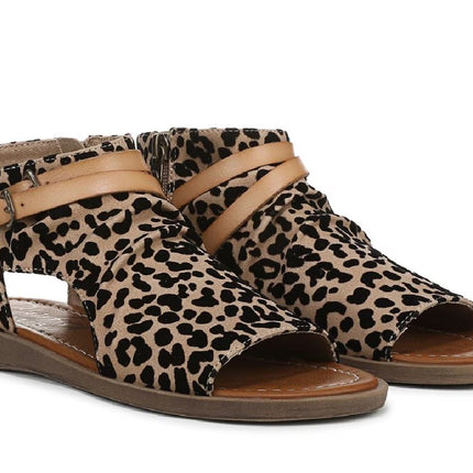 Blowfish Malibu Women's Brown Leopard Strappy Low Wedge Sandals - Denver