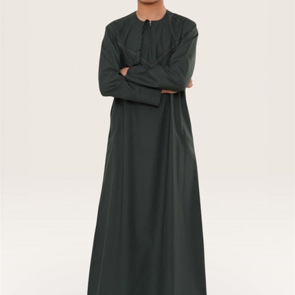 Kids Boys Ramadan Eid Green Moroccan Jubba Robe Djellaba Thobe - K-TT008