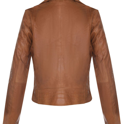 Womens Leather Classic Biker Brando Jacket-Baku