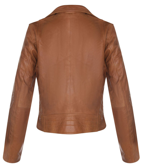 Womens Leather Classic Biker Brando Jacket-Baku