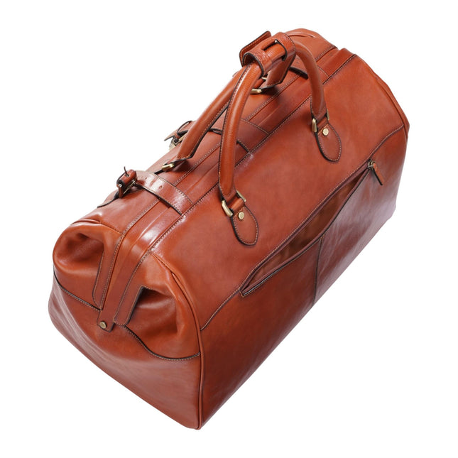 Genuine Leather Tan Duffle Holdall Vintage Travel Gym Bag - Windsor