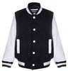 Kids Varsity Bomber Jacket with Real Leather Sleeves
