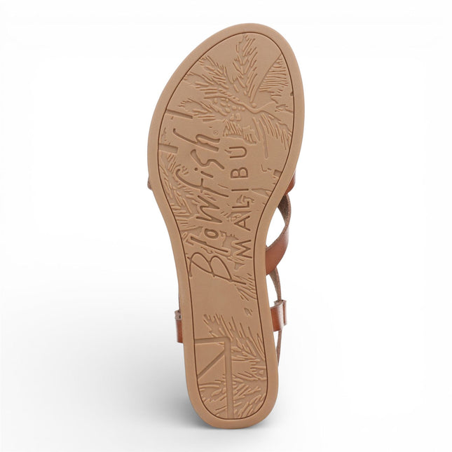 Blowfish Malibu Women's Scotch Tan Micro Wedge Strappy Sandals - April