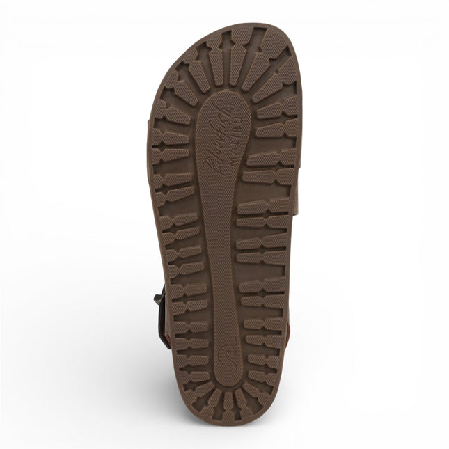 Blowfish Malibu Women's Brown Silver Footbed Strappy Flat Sandals - Lance