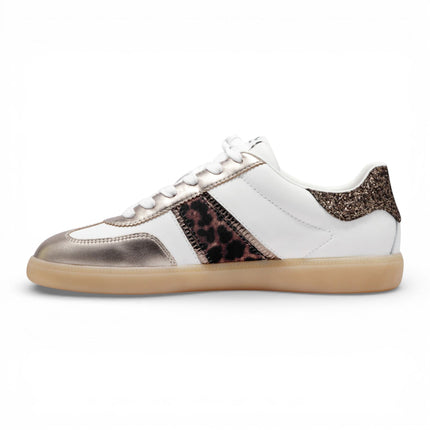 Tamaris Women's White Leopard Leather Trainers Sneaker Shoes