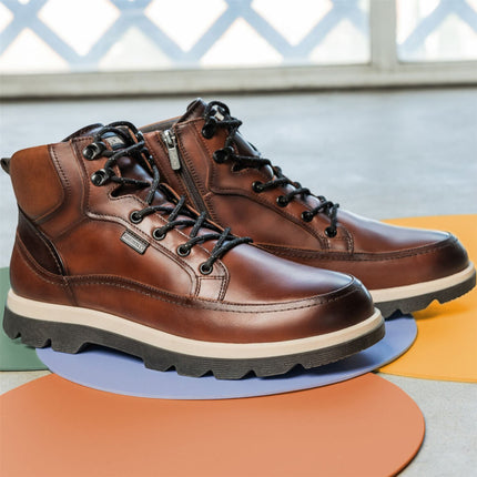 Pikolinos Men's Brown Leather Lace-Up Ankle Boots - Vigo