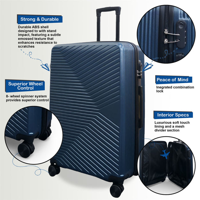 Hard Shell Cabin  48 x 37 x 20 cm Luggage Suitcase Suitable for Easyjet, Ryanair