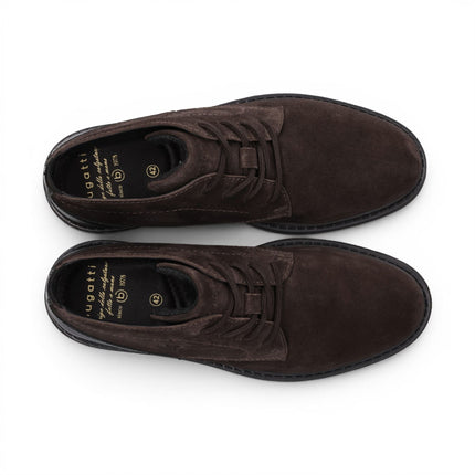 Bugatti Mens Dark Brown Suede Leather Lace-up Desert Ankle Boots - Lota