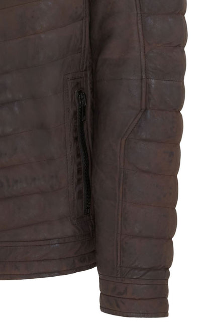 Men's Puffer Leather Biker Quilted Vintage Bomber Jacket