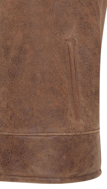 Men's Sheepskin Leather Gilet Aviator B3 Shearling Bomber Vest Waistcoat