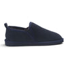 Men's Navy Blue Genuine Sheepskin Suede Slipper Winter Moccasins - Cedar