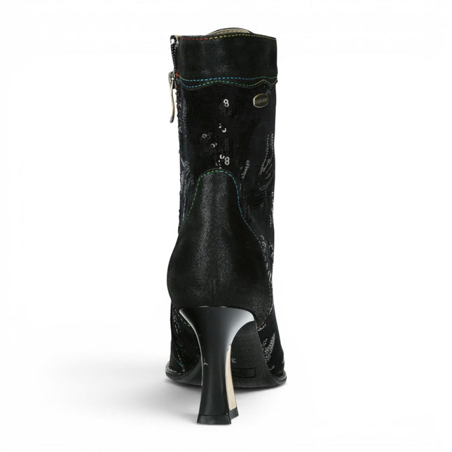 Laura Vita Women's Gothic Victorian Black Leather Heeled Lace-Up Boots - Oanelo-03