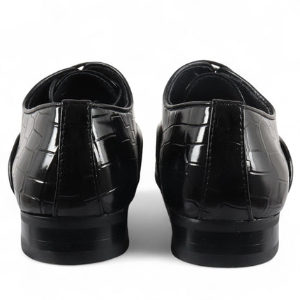 Men's Black Classic Lace-Up Oxford Derby Formal Shoes