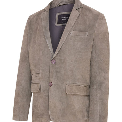 Mens Suede Blazer Jacket Soft Real Italian Leather Fitted Vintage Coat