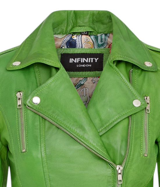 Womens Leather Brando Biker Jacket-Orlando