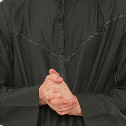 Men's Ramadan Eid Green Moroccan Jubba Robe Djellaba Thobe - TT-008