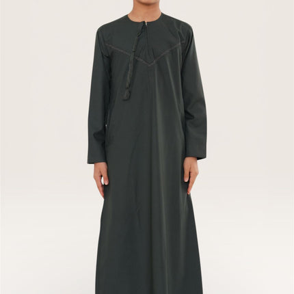 Kids Boys Ramadan Eid Green Moroccan Jubba Robe Djellaba Thobe - K-TT008