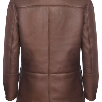Mens Warm Shearling Sheepskin Leather Coat-Florence