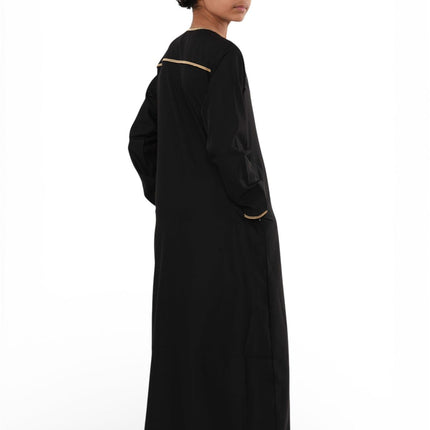Kids Boys Ramadan Black Moroccan Thobe Robe Emirati Eid Jubba- TT-003