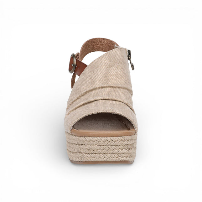 Blowfish Malibu Womens Brown Beige Wedge Slingbacks Heel Sandals - Amira