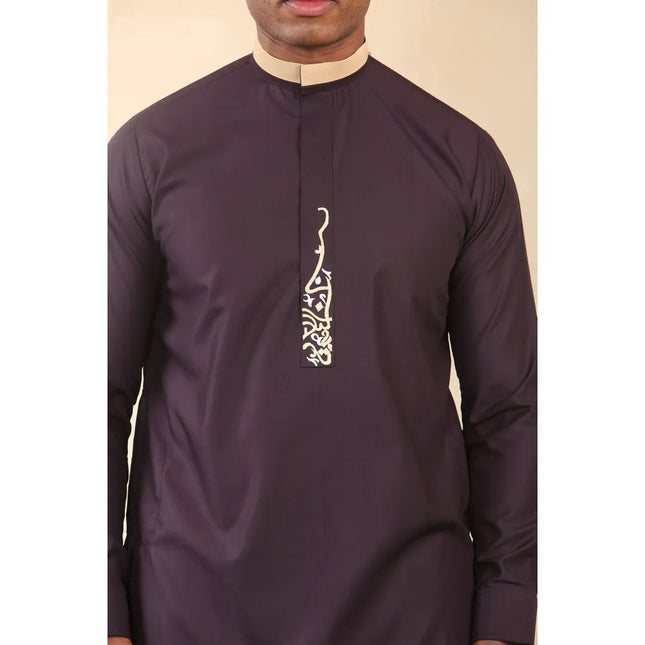 Men's Purple Thobe Arab Saudi Emirati Islamic Clothing Jubba Robe