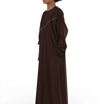 Kids Boys Eid Brown Moroccan Thobe Robe Djellaba Ramadan Eid Jubba- K-HM10