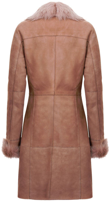 Womens Suede Merino Shearling Coat with Toscana Collar-Hanoi