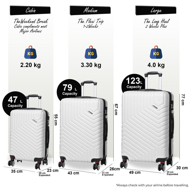 Expandable Hard Shell 8 Wheels Luggage Travel Cabin Bags Suitcase Set