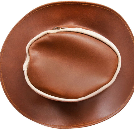 Australian Western Style Cowboy Outback Real Leather And Suede Aussie Bush Hat