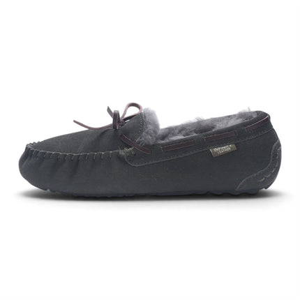 Women's Olive Green Genuine Sheepskin Moccasin Winter Slippers - Aspen