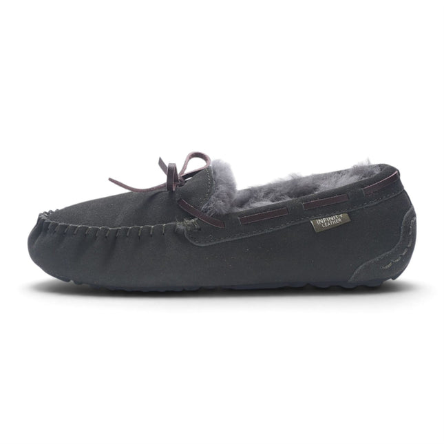 Women's Olive Green Genuine Sheepskin Moccasin Winter Slippers - Aspen