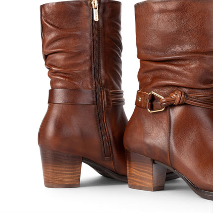 Pikolinos Women's Brown Leather Mid-Calf High Boots - Zamora