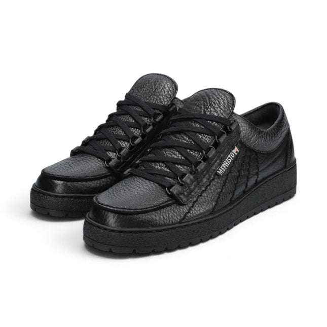 Mephisto Rainbow Men's Leather Black Walking Shoes - Mamouth 714