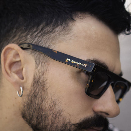 De-Gamme Brown Rectangle Thick Frame Polarized Sunglasses - Valencia