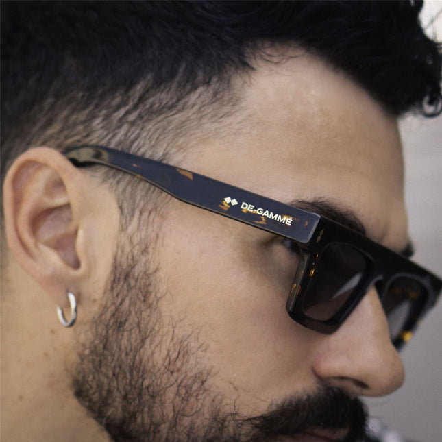 De-Gamme Brown Rectangle Thick Frame Polarized Sunglasses - Valencia