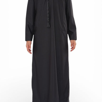 Kids Boys Ramadan Eid Charcoal Grey Moroccan Jubba Robe Djellaba Thobe - K-TT008