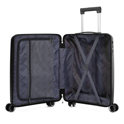 Robust Hard Shell Cabin Suitcase 37.5 x 20.5 x 55 cm TSA Luggage Suitable for Easyjet, Ryanair, Wizzair
