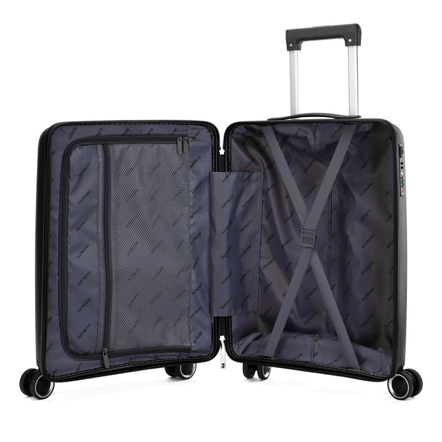 Robust Hard Shell Cabin Suitcase 37.5 x 20.5 x 55 cm TSA Luggage Suitable for Easyjet, Ryanair, Wizzair