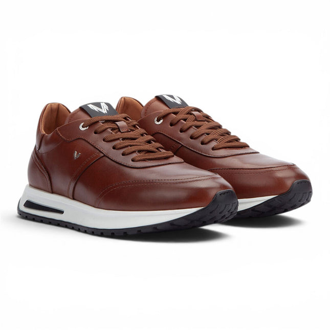 Martinelli Men's Brown Leather Sneakers Trainer Lace-Up Shoes - Hanbury