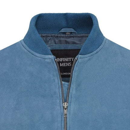 Mens Soft Goat Suede MA-1 Varsity Bomber Jacket  - Dalian